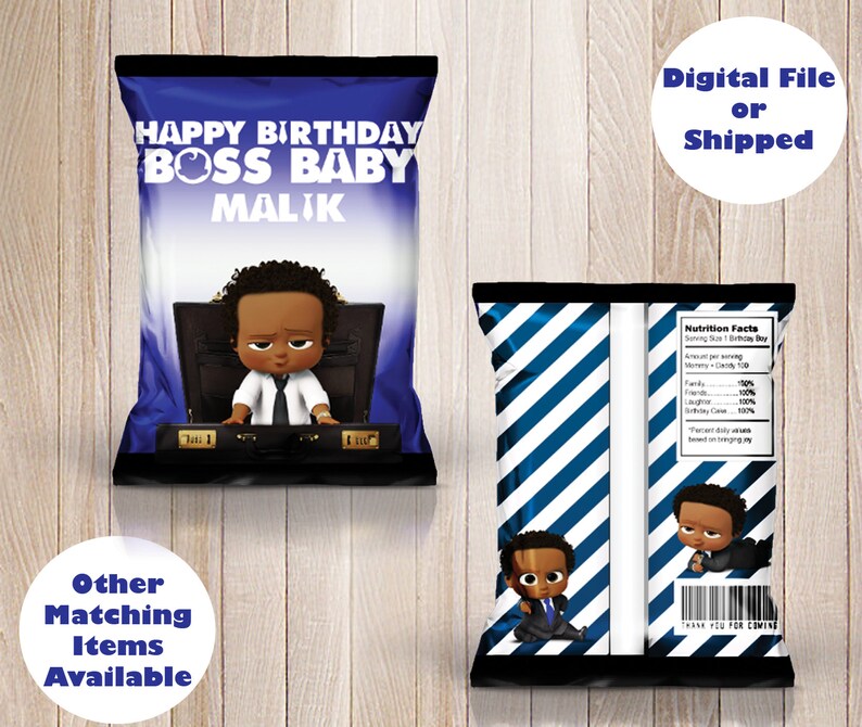 Printed Shipped African American Baby Boss Chip Bag Treat Etsy