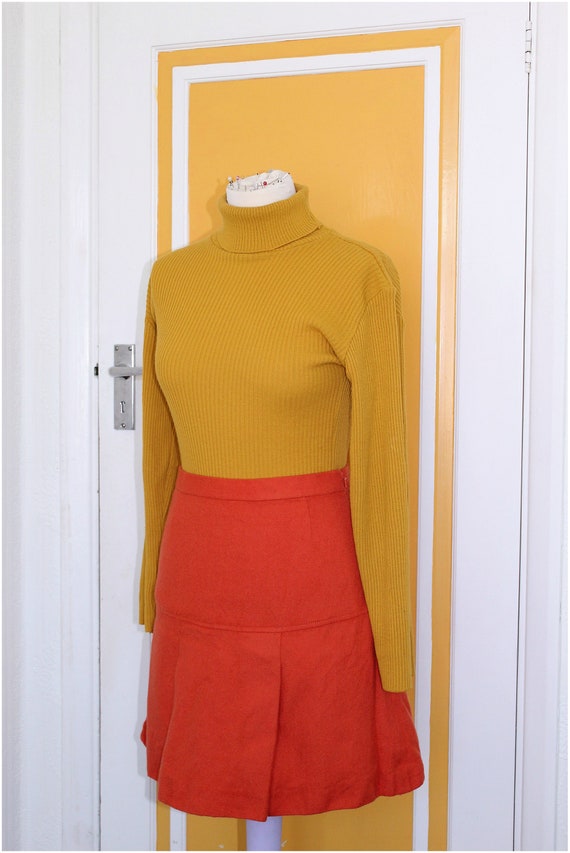 1960s rust orange skirt
