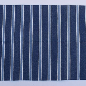 Multi Navy Blue and  White Stripes Handmade Modern Design Rug - Beautiful Flat weave Blue Kilim
