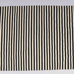 Multi Sizes Modern Black and White Stripes Handmade Cotton Rug Dhurrie- Black and White Kilim Rug