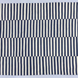 Multiple Sizes Navy Dark Royal Blue And White Cotton Hand Woven Rug- Modern Beautiful Blue Rug