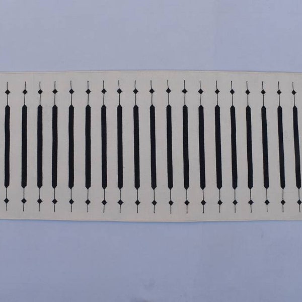 White and Black Modern Striped Cotton Flat weave Hand woven rug- Reversible Kilim Rug