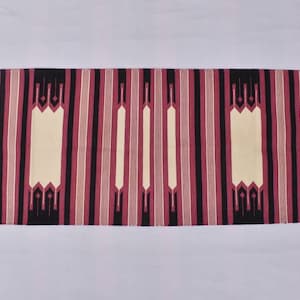 2x6 Cotton Hand Woven Rug Dhurrie -Black and Pink Flat weave Indian Reversible Kilim Rug