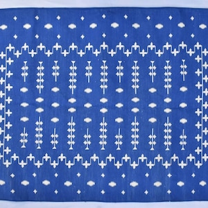 Multiple Sizes Royal Blue Handmade Modern Pattern  Rug- Flat weave and Hand woven Kilim Rug