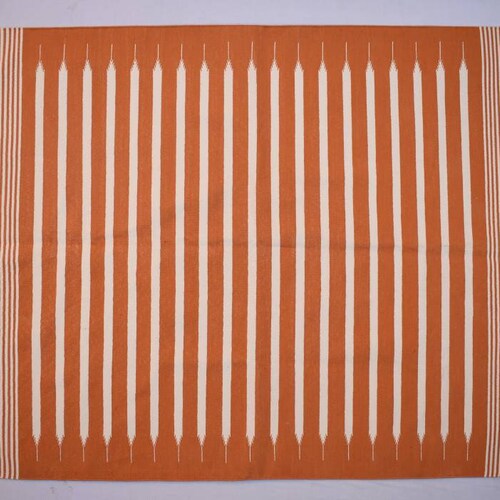 Cooper Brown and White Cotton Handmade Modern Stripes Rug Etsy