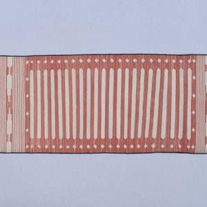Red and White Modern Striped Cotton Flat weave Hand woven rug- Reversible Kilim Rug
