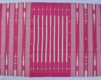 Multiple Sizes Dark Pink And white Cotton Handmade Modern Stripes Rug