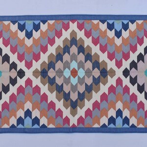 3x5 Indian Cotton Hand woven Dhurrie Rug- Carpet Design Kilim Rug