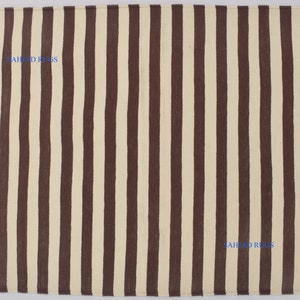 Multiple Sizes Brown and white Cotton Handmade Modern Simple Stripes Rug- Flat weave and Hand woven Kilim Rug