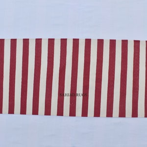 Multiple Sizes Cotton Red And white Modern  Simple Stripes Hand woven Runner Rug- Reversible Runner Kilim