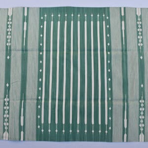 Multiple Sizes Rustic Green Cotton Handmade Modern Stripes Rug- Flat weave and Hand woven Kilim Rug