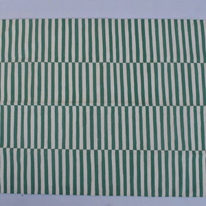 Green and White Cotton Handmade Modern stripes Rug- Flat weave and Hand woven Kilim Rug