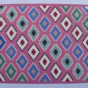 4x6 Cotton Beautiful Hand woven Rug Dhurrie- Colourful Handmade Indian Rug