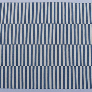Multiple Sizes Blue and White Cotton Handmade Modern stripes Rug- Flat weave and Hand woven Kilim Rug