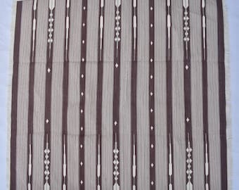 Handmade Brown and White Striped Kilim Rug – Square Sizes, Cotton Flatweave