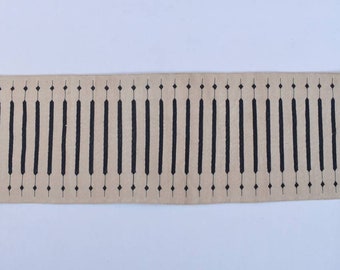 Beige and Black Modern Striped Cotton Flat weave Hand woven rug- Reversible Kilim Rug