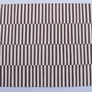 Dark Brown and White Cotton Handmade Modern stripes Rug- Flat weave and Hand woven Kilim Rug