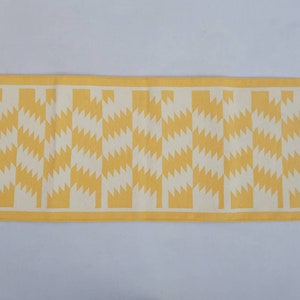 Multiple Sizes Yellow Zig-Zag Rug Runner- Hand woven Runner Carpet Rug