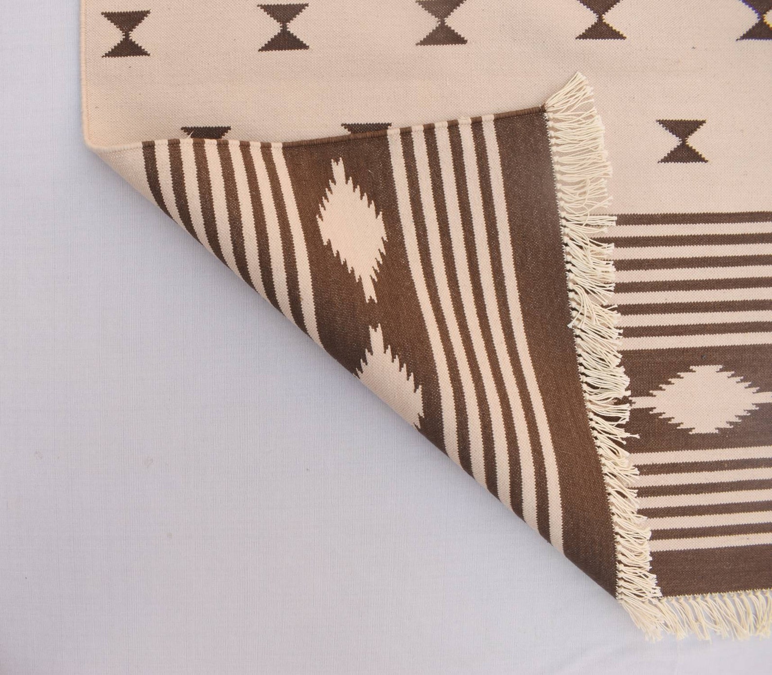 Beige and Grey Modern Pattern Rug Runner Hand Woven Runner Etsy