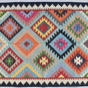 4x6 Cotton Beautiful Hand woven Indian Flat woven Rugs -120 CM x 180 CM , Colourful Handmade Indian Rug