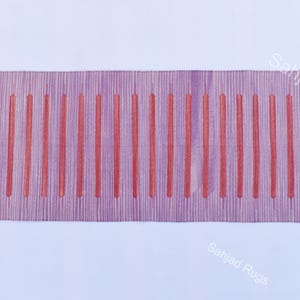 Purple and Red Modern Striped Cotton Flat weave Hand woven rug- Reversible Kilim Rug