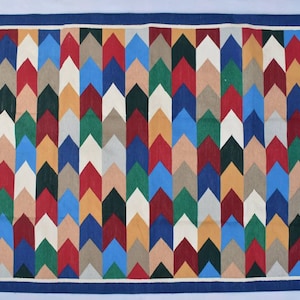 4x6 Cotton Beautiful Hand woven Rug Dhurrie- Colourful Handmade Indian Rug