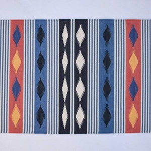 2x3,2x4 indigo blue,Red,Black, Yellow Modern Cotton Hand Woven Small Size Rug
