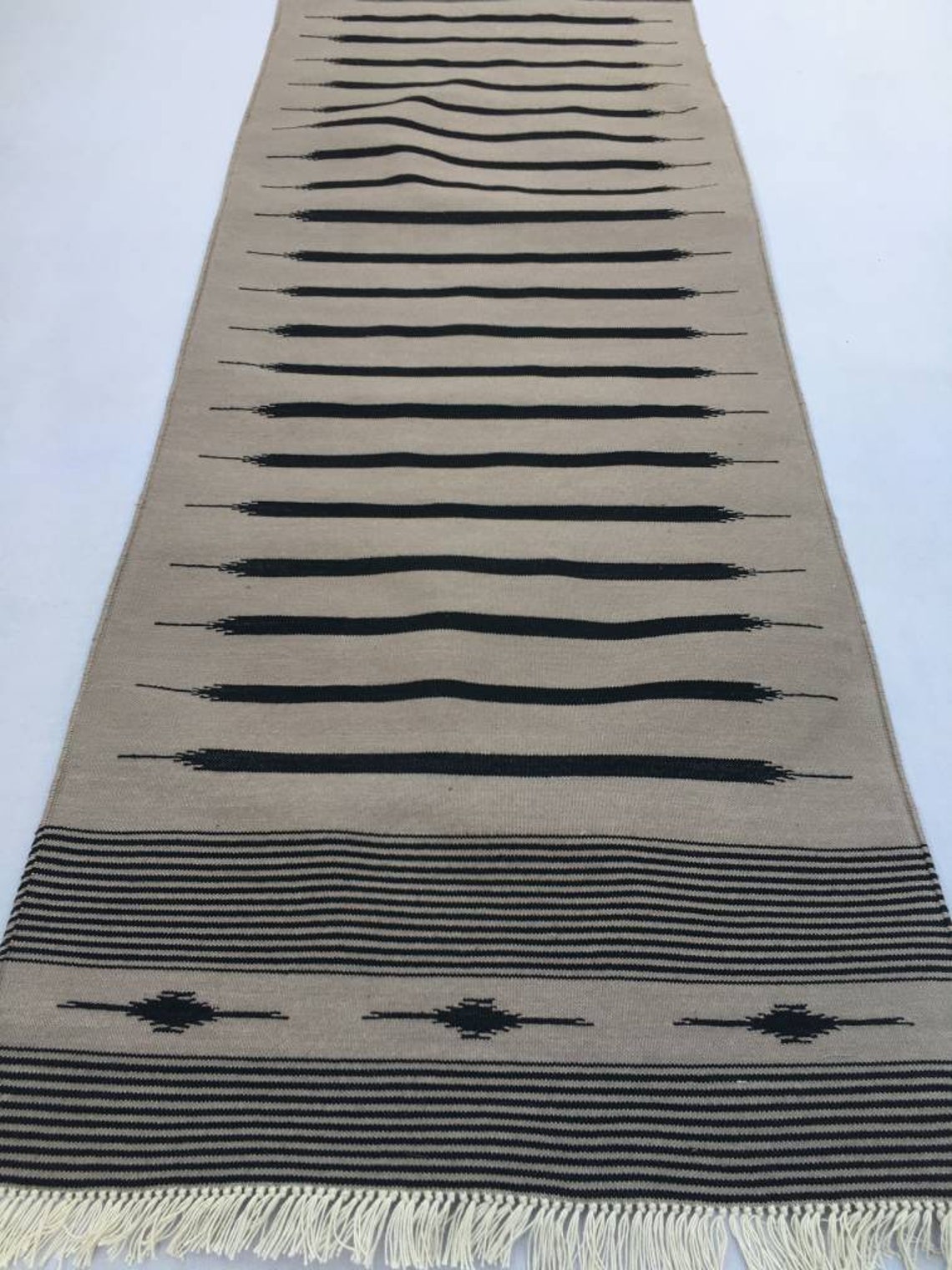 Multiple Sizes Grey Cotton Runner Handmade Stripes Grey and Etsy
