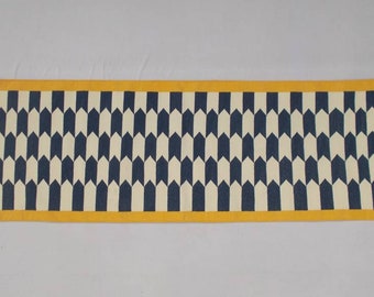Più dimensioni Blu, Giallo e Bianco Rug Runner - Runner tessuto a mano