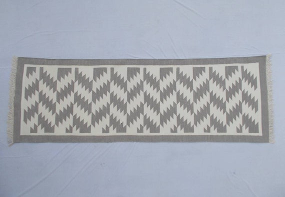 Multiple Sizes Grey Cotton Runner Handmade Rug Runner- Hand woven Runner Rug