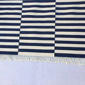 Square Blue Rug Cotton Hand Woven Dark Royal Navy Blue Square Handmade ...