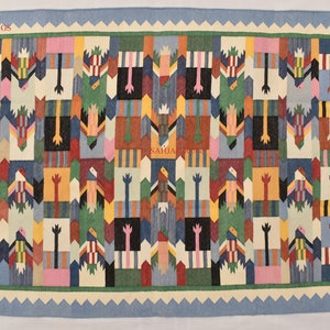 4x6 Cotton Beautiful Hand woven Rug Dhurrie- Colourful Premium Design Handmade Indian Kilims