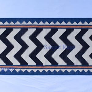 Cotton Black and White Modern Design Hand woven Stairs Runner Reversible Runner Kilim