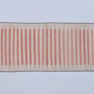 Beige and Red Modern Striped Cotton Flat weave Hand woven rug- Reversible Kilim Rug