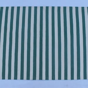 Multiple Sizes Light Green and white Cotton Handmade Modern Simple Stripes Rug- Flat weave and Hand woven Kilim Rug