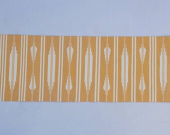 Multiple Sizes Yellow Cotton Runner Rug - Gold Yellow And White Stripes Modern Style Rug.