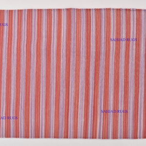 Multiple Sizes Rustic Purple and Rustic Indian Red Cotton Handmade Modern Simple Stripes Rug- Flat weave and Hand woven Kilim Rug