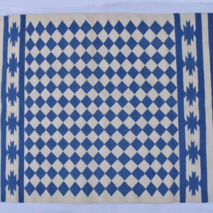 Multiple Sizes Royal Blue and White Handmade Modern Design Kilim Rug - Beautiful Flat weave reversible Kilim