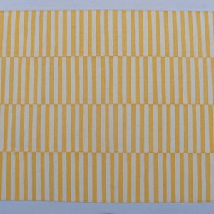 Multiple Sizes Yellow and White Cotton Handmade Modern stripes Reversible Rug- Flat weave and Hand woven Kilim Rug