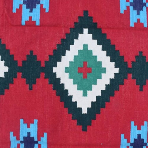 4' X shops 6' Cotton Beautiful Hand woven Rug Dhurrie- Colourful Handmade Indian Rug