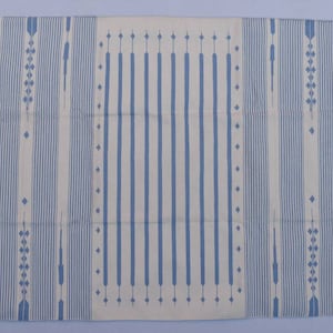 Multiple Sizes White And Light Blue Cotton Handmade Modern Stripes Rug- Flat weave and Hand woven Kilim Rug