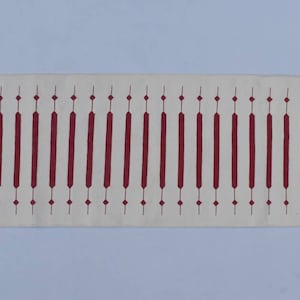 Off White And Dark Red Modern Striped Cotton Flat weave Hand woven rug- Reversible Kilim Rug