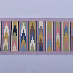 2x6 Cotton Hand Woven Rug Dhurrie - Beautiful Rug Runner Colourful Flat weave washable Indian Kilim