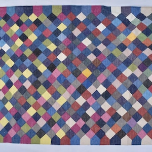 4x6 Cotton Beautiful Hand woven Rug Dhurrie- Colourful Handmade Indian Rug