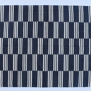 Black and White Cotton Handmade Modern Stripes Pattern Rug- Flat weave and Hand woven Kilim Rug