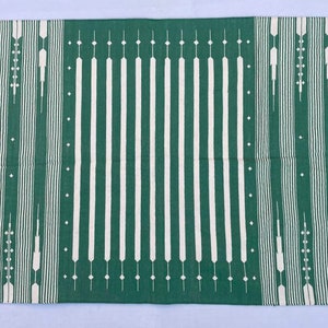 Multiple Sizes Dark Green Cotton Handmade Modern Stripes Rug- Flat weave and Hand woven Kilim Rug