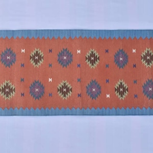 2x6 Cotton Hand Woven Rug Dhurrie - Colourful Reversible Handmade Kilim Rug Runner
