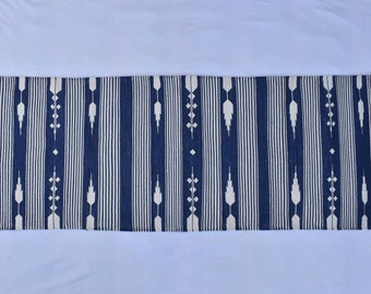 Multiple Sizes Cotton Dark Blue and white Modern Stripes Hand woven Runner Rug- Reversible Runner Kilim
