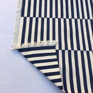 Square Blue Rug Cotton Hand Woven Dark Royal Navy Blue Square Handmade ...