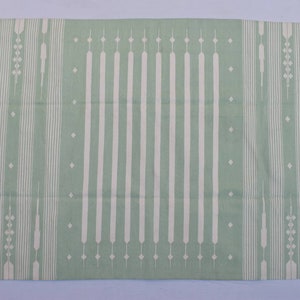 Square Sizes Pastel Light Green Cotton Handmade Modern Stripes Rug- Flat weave and Washable Kilim Rug